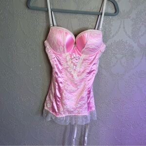 Pink Lace Women’s Lingerie Chemise Tarea 34c bustier